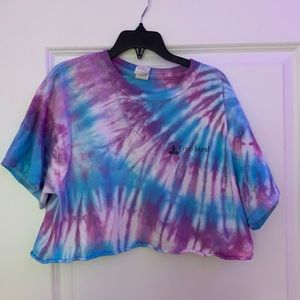 tie dye fripp island crop top